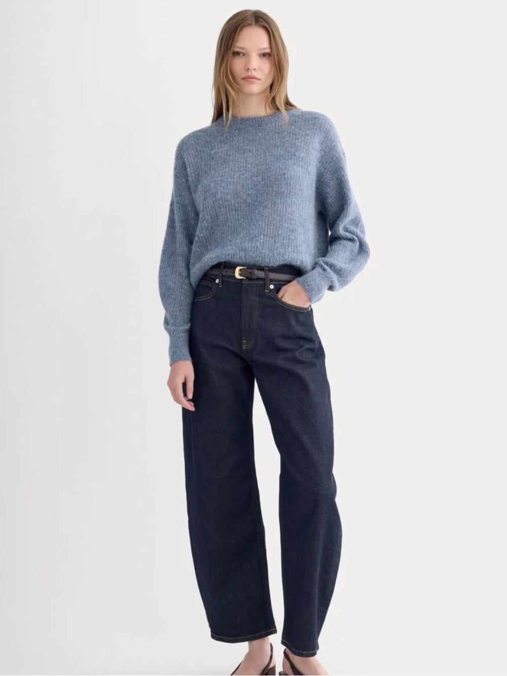 Everlane the cocoon alpaca heather sage blue size XS new - Picture 2 of 9